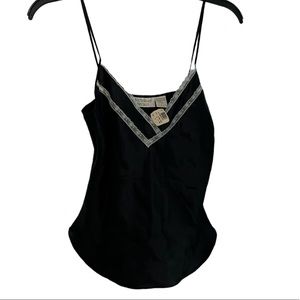 NWT Vintage Gold Tag Victoria’s Secret Black and White Lace Slip Tank Top petite